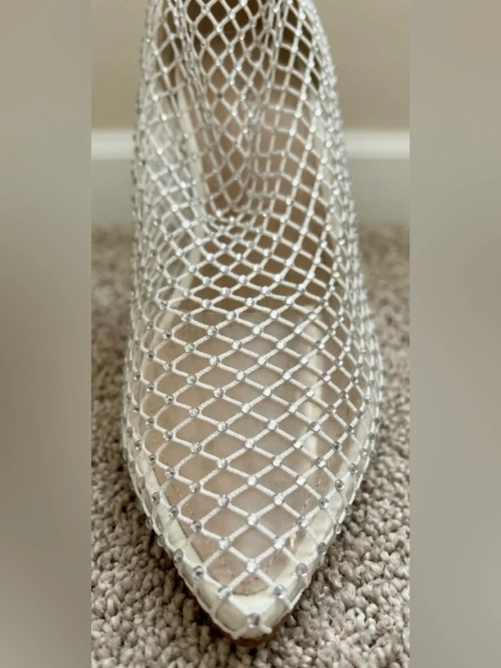 Charles by Charles David Pursue Rhinestone Mesh Booties White 5.5M